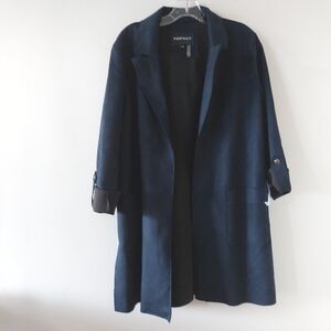 Portrait faux suede cardigan nwt size PS